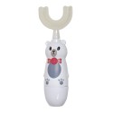 Periuta de dinti electrica U-shape, cu baterie, pentru Copii 6-12 ani, Naimeed D4377, cu micro-vibratie, ursulet, Alb Periuta de dinti electrica U-shape, cu baterie, pentru Copii 6-12 ani, Naimeed D4377, cu micro-vibratie, ursulet, Alb