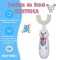 Periuta de dinti electrica U-shape, cu baterie, pentru Copii 6-12 ani, Naimeed D4377, cu micro-vibratie, ursulet, Alb