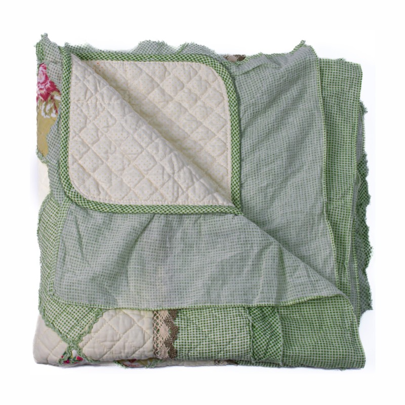Cuvertura Canapea, Naimeed D4904L, 70x240cm, poliester, pufoasa, matlasata,cu model floral Verde Deschis