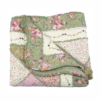 Cuvertura Canapea, Naimeed D4905L, 70x240cm, poliester, pufoasa, matlasata,cu model floral Verde Cuvertura Canapea, Naimeed D4905L, 70x240cm, poliester, pufoasa, matlasata,cu model floral Verde
