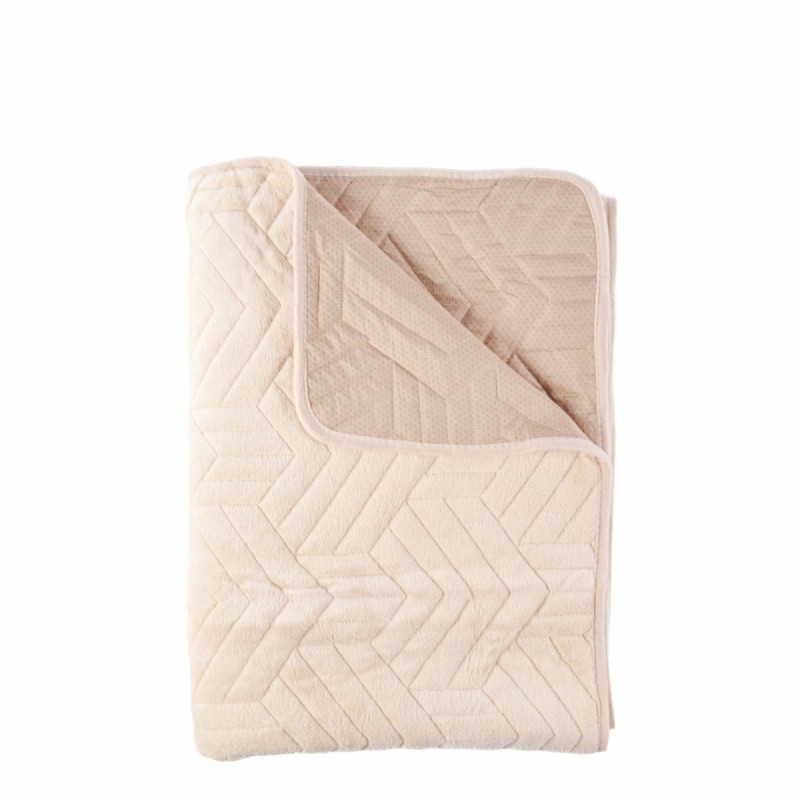 Cuvertura Canapea, Naimeed D5117S, 70x150cm, poliester, pufoasa, matlasata, Crem