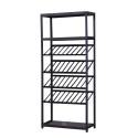 Raft pentru bauturi, 6 polite, metal/MDF, Naimeed WR-1, negru/maro inchis