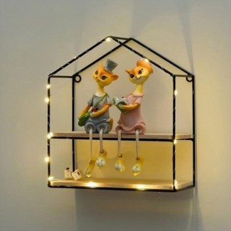 Etajera Suspendata, Luminite Led, Negru, Naimeed D48N, 28x25.5x10.5 cm Etajera Suspendata, Luminite Led, Negru, Naimeed D48N, 28x25.5x10.5 cm