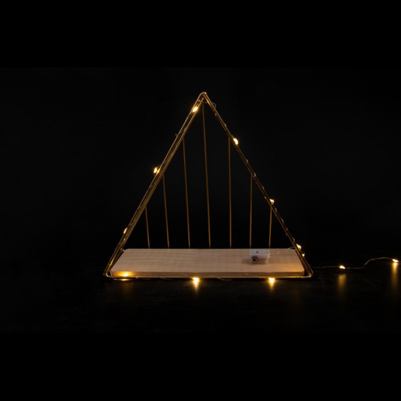 Etajera Suspendata, Luminite Led, Auriu, Naimeed D52,  22x25.5x10 cm