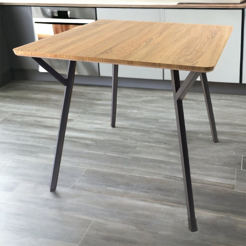 Masa bucatarie, living, blat MDF, Naimeed 9610, Salcam Deschis, 80x80x75cm Masa bucatarie, living, blat MDF, Naimeed 9610, Salcam Deschis, 80x80x75cm