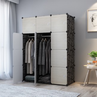 Dulap Modular, 12 usi, Naimeed D2672N, Negru/Crem Dulap Modular, 12 usi, Naimeed D2672N, Negru/Crem