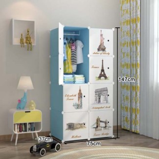 Dulap modular din plastic cu schelet metalic, D2690B, culoare Albastru/Alb, 147x75x37 cm Dulap modular din plastic cu schelet metalic, D2690B, culoare Albastru/Alb, 147x75x37 cm