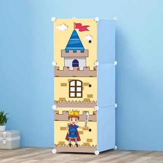 Dulap modular din plastic cu schelet metalic Castle Style, D3210, culoare Albastru Dulap modular din plastic cu schelet metalic Castle Style, D3210, culoare Albastru