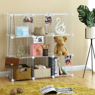 Raft Modular din Metal, 9 Compartimente, D3224, Alb Raft Modular din Metal, 9 Compartimente, D3224, Alb