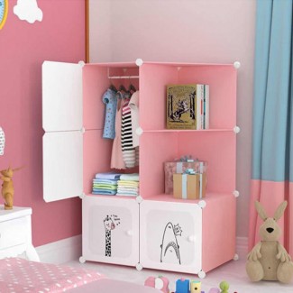 Dulap modular din plastic cu schelet metalic, D3262P, culoare Roz / Alb, 110 x 75 x 37 cm Dulap modular din plastic cu schelet metalic, D3262P, culoare Roz / Alb, 110 x 75 x 37 cm