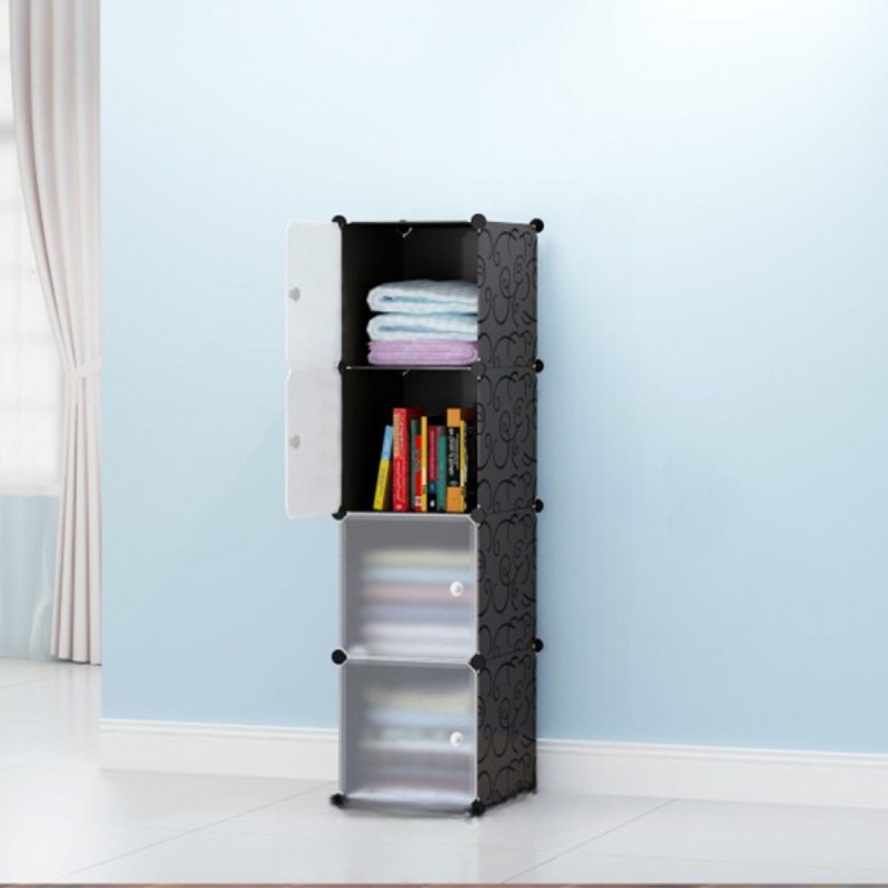 Dulap modular din plastic cu schelet metalic, D3264N, culoare Negru, 147 x 37 x 37 cm Dulap modular din plastic cu schelet metalic, D3264N, culoare Negru, 147 x 37 x 37 cm