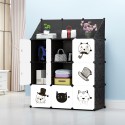 Dulap Modular, 9 Compartimente, D4103, Alb/Negru