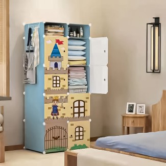 Dulap Modular Copii, 8 Usi, D4116, Blue