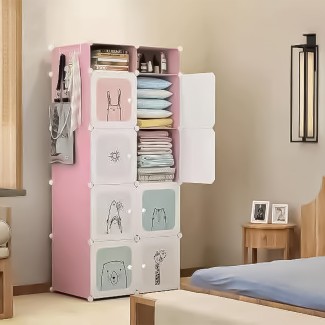 Dulap Modular, 10 Compartimente, D4118, Roz