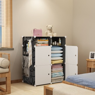 Dulap Modular, 6 Compartimente, D4120, Alb/Negru Dulap Modular, 6 Compartimente, D4120, Alb/Negru