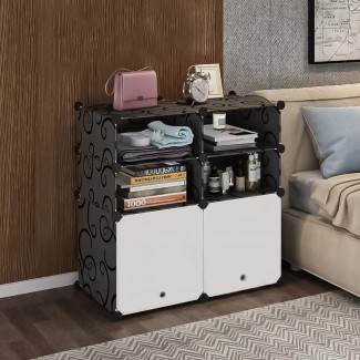 Dulap Modular, 6 Compartimente, D4124, Alb/Negru Dulap Modular, 6 Compartimente, D4124, Alb/Negru