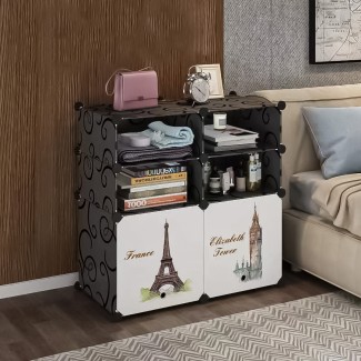 Dulap Modular, 6 Compartimente, D4125, Alb/Negru Dulap Modular, 6 Compartimente, D4125, Alb/Negru