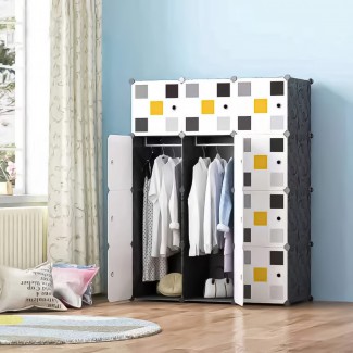 Dulap Modular, 12 Usi, D4131, Alb/Negru Dulap Modular, 12 Usi, D4131, Alb/Negru