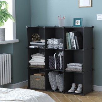 Dulap Modular, 9 Compartimente, fara usi, Naimeed D4137, Negru Dulap Modular, 9 Compartimente, fara usi, Naimeed D4137, Negru