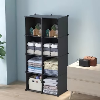 Dulap Modular, 8 Compartimente, fara usi, Naimeed D4138, Negru Dulap Modular, 8 Compartimente, fara usi, Naimeed D4138, Negru