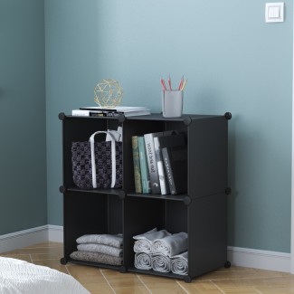 Dulap Modular, 4 Compartimente, fara usi, Naimeed D4139, Negru Dulap Modular, 4 Compartimente, fara usi, Naimeed D4139, Negru