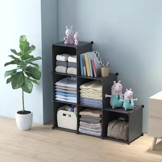 Dulap Modular, 6 Compartimente, fara usi, Naimeed D4142, Negru Dulap Modular, 6 Compartimente, fara usi, Naimeed D4142, Negru