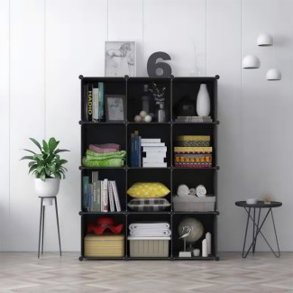 Dulap Modular, 12 Compartimente, fara usi, Naimeed D4143, Negru Dulap Modular, 12 Compartimente, fara usi, Naimeed D4143, Negru