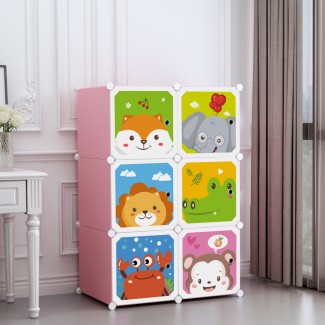 Dulap Modular Copii, 6 Usi, D4383, Roz Dulap Modular Copii, 6 Usi, D4383, Roz