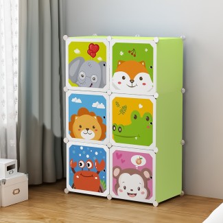 Dulap Modular Copii, 6 Usi, D4385, Verde Dulap Modular Copii, 6 Usi, D4385, Verde