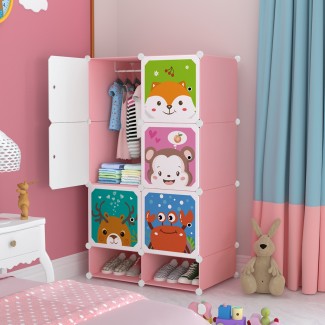 Dulap Modular Copii, 7 Compartimente, D4386, Roz Dulap Modular Copii, 7 Compartimente, D4386, Roz