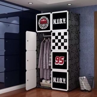 Dulap Modular Copii, 8 Usi, Naimeed D4541, Negru Dulap Modular Copii, 8 Usi, Naimeed D4541, Negru