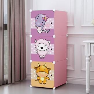 Dulap Modular Copii, 3 Usi, D5520, Roz Dulap Modular Copii, 3 Usi, D5520, Roz