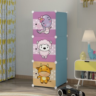 Dulap Modular Copii, 3 Usi, D5521, Albastru Dulap Modular Copii, 3 Usi, D5521, Albastru