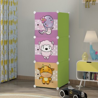 Dulap Modular Copii, 3 Usi, D5522, Verde Dulap Modular Copii, 3 Usi, D5522, Verde