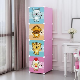 Dulap Modular Copii, 4 Usi, D5523, Roz Dulap Modular Copii, 4 Usi, D5523, Roz