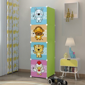 Dulap Modular Copii, 4 Usi, D5525, Verde