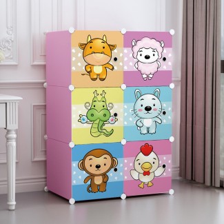 Dulap Modular Copii, 6 Usi, D5526, Roz Dulap Modular Copii, 6 Usi, D5526, Roz