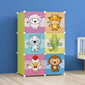 Dulap Modular Copii, 6 Usi, D5527, Verde Dulap Modular Copii, 6 Usi, D5527, Verde