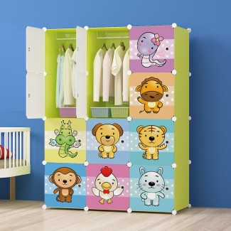 Dulap Modular Copii, 12 Usi, D5529, Verde Dulap Modular Copii, 12 Usi, D5529, Verde