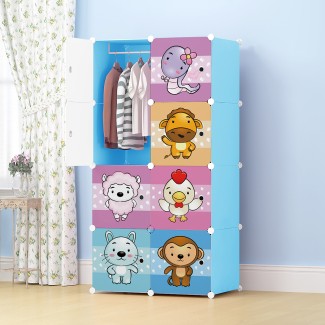 Dulap Modular Copii, 8 Usi, D5533, Albastru Dulap Modular Copii, 8 Usi, D5533, Albastru