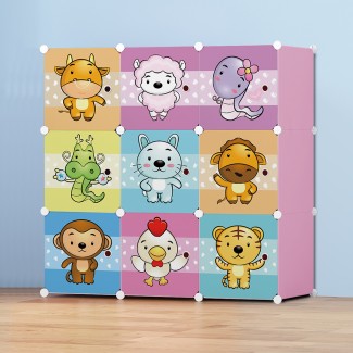 Dulap Modular Copii, 9 Usi, D5535, Roz Dulap Modular Copii, 9 Usi, D5535, Roz