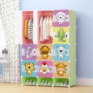 Dulap Modular Copii, 12 Usi, D5538, Verde Dulap Modular Copii, 12 Usi, D5538, Verde