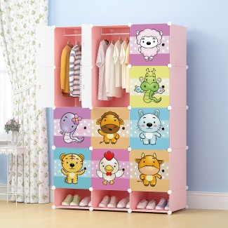 Dulap Modular Copii, 12 Usi, D5539, Roz Dulap Modular Copii, 12 Usi, D5539, Roz