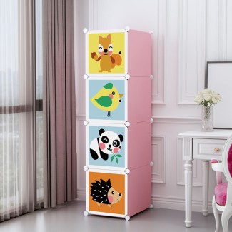 Dulap Modular Copii, 4 Usi, D5788, Roz Dulap Modular Copii, 4 Usi, D5788, Roz