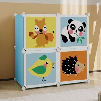 Dulap Modular Copii, 4 Usi, D5790, Albastru Dulap Modular Copii, 4 Usi, D5790, Albastru