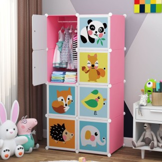 Dulap Modular Copii, 8 Usi, D5796, Roz Dulap Modular Copii, 8 Usi, D5796, Roz