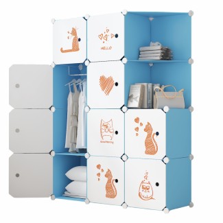 Dulap Modular, camera copii, 10 usi, Naimeed D6588, Albastru, 148x110x37cm Dulap Modular, camera copii, 10 usi, Naimeed D6588, Albastru, 148x110x37cm