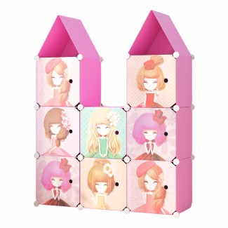 Dulap Modular, camera copii, 8 usi, Naimeed D6591, Roz, 128x110x37cm Dulap Modular, camera copii, 8 usi, Naimeed D6591, Roz, 128x110x37cm