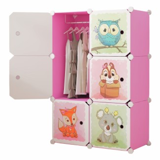 Dulap Modular, camera copii, 6 usi, Naimeed D6596, Roz, 110x75x37cm Dulap Modular, camera copii, 6 usi, Naimeed D6596, Roz, 110x75x37cm