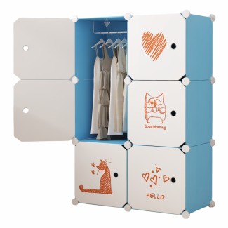 Dulap Modular, camera copii, 6 usi, Naimeed D6598, Albastru, 110x75x37cm Dulap Modular, camera copii, 6 usi, Naimeed D6598, Albastru, 110x75x37cm